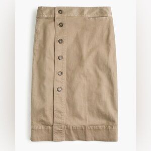 J Crew Dusty Khaki Side Button Pencil Skirt‎
